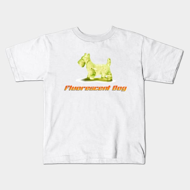 Fluorescent Dog Kids T-Shirt by Engineroommedia